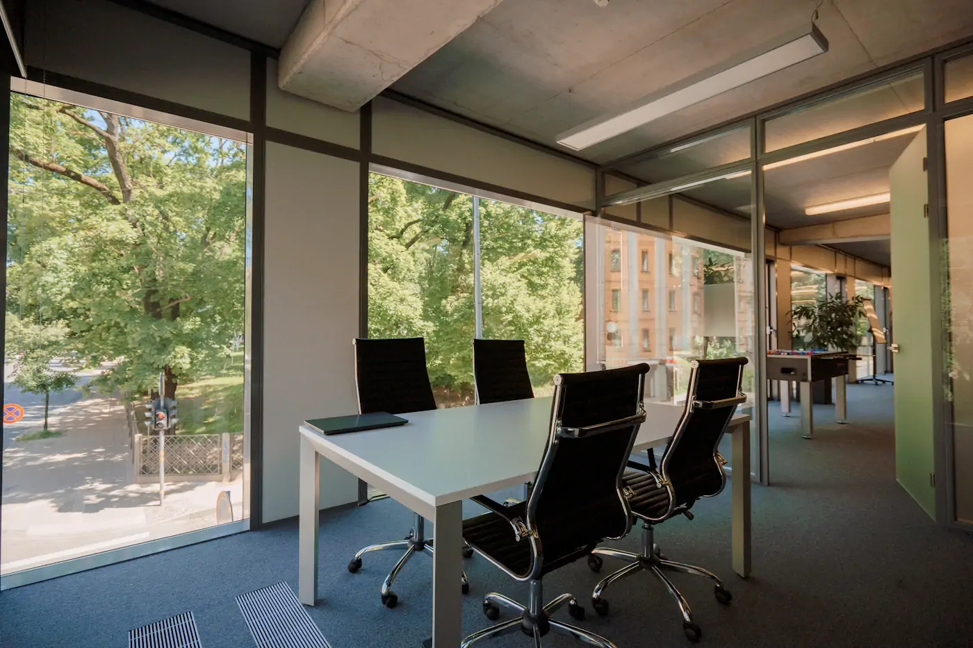 Modern conference room with large table