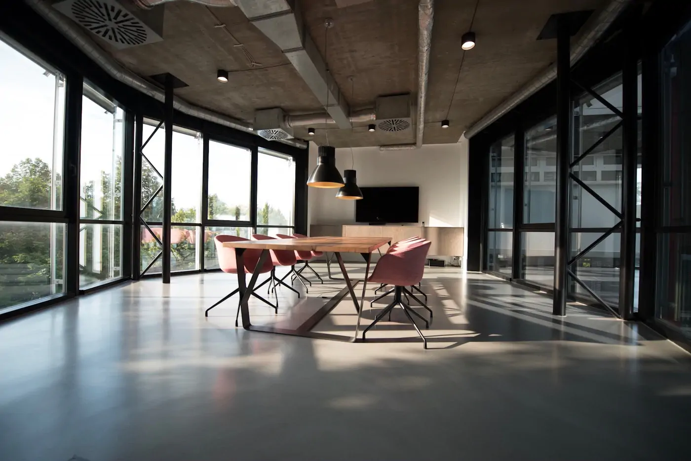 Corporate boardroom interior