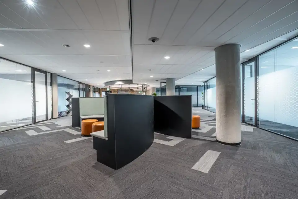 Corporate office floor with contemporary furniture